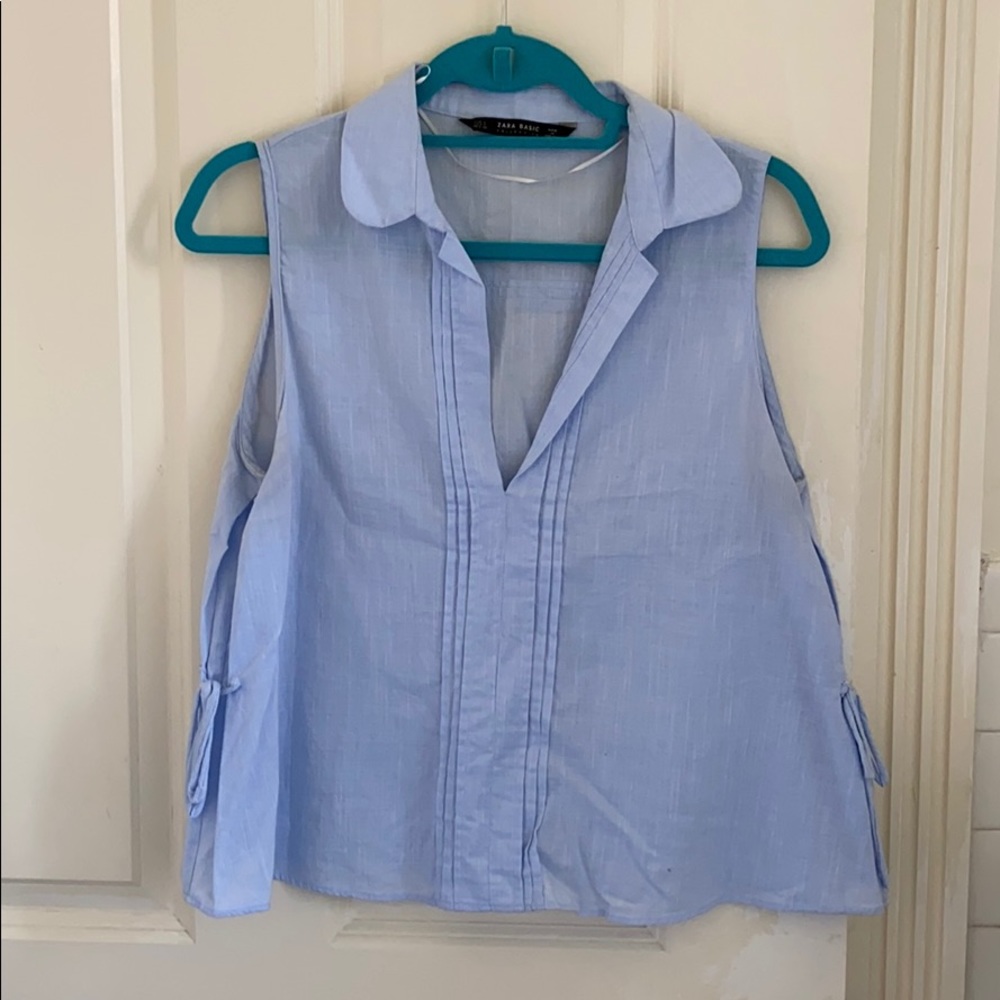 Zara linen collared tank